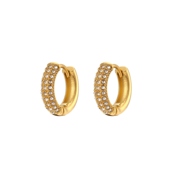 Mini Pave Gold Hoops
