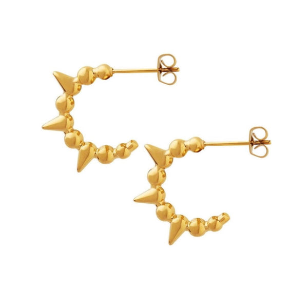 Bead and Spike Gold Earring