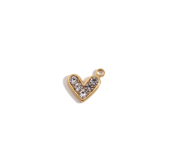 Pave Heart Charm - White