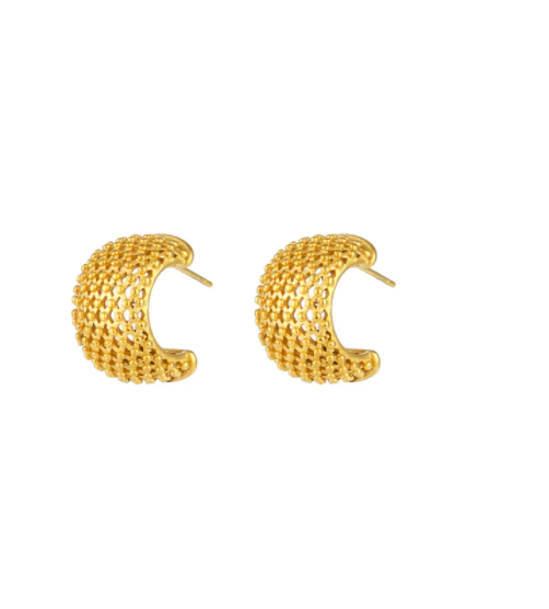 Golden net earrings