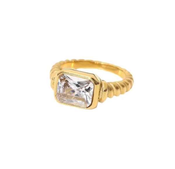 Birthstone Gold Ring (Color Options Available)