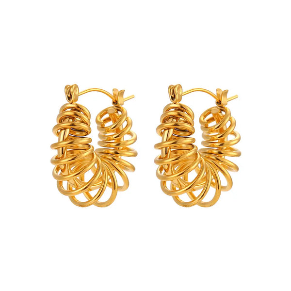 Spiral Gold Hoops