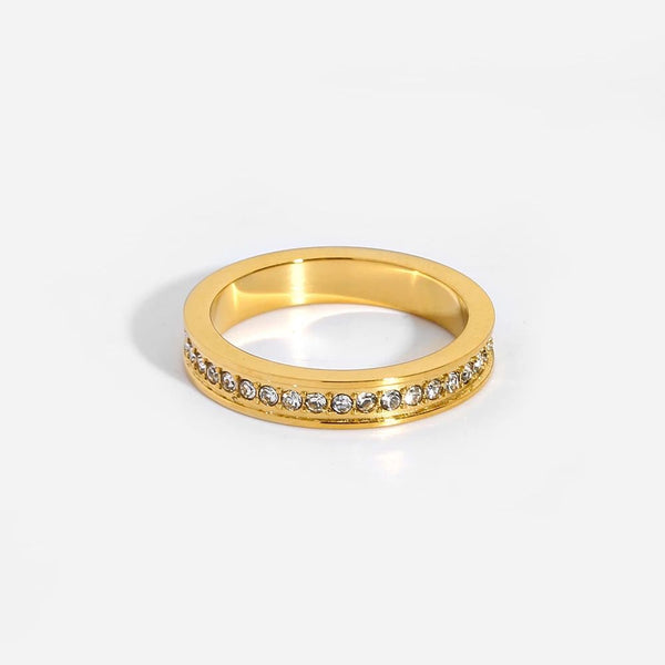 Band ring for engagement - Gold plated (Options available)