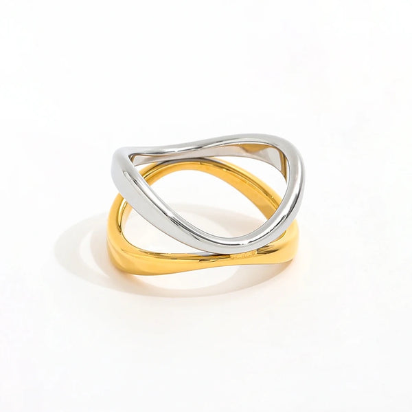 Gold and Silver Curved ring