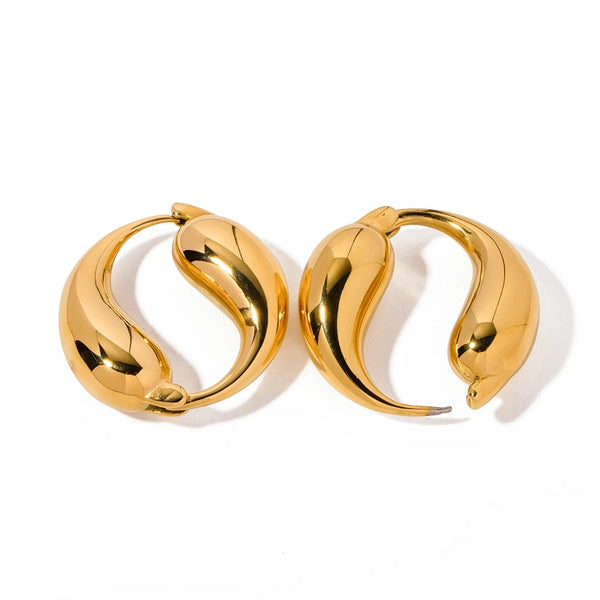 Yin-Yan Gold plated Earring