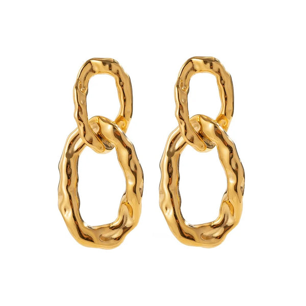 Gold plated Large Link Dangler Earring