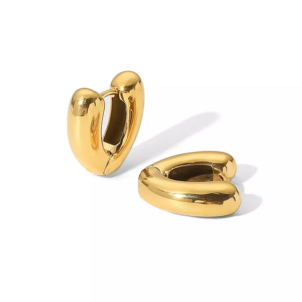 HEART-shaped Gold Hoops