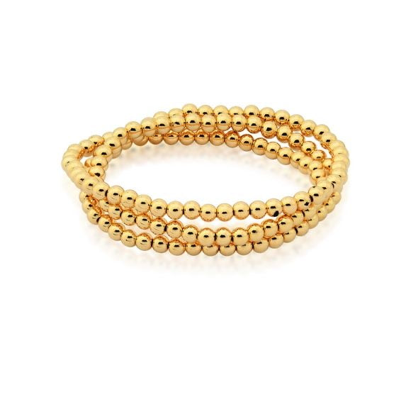 Gold Elastic Bead Bracelet
